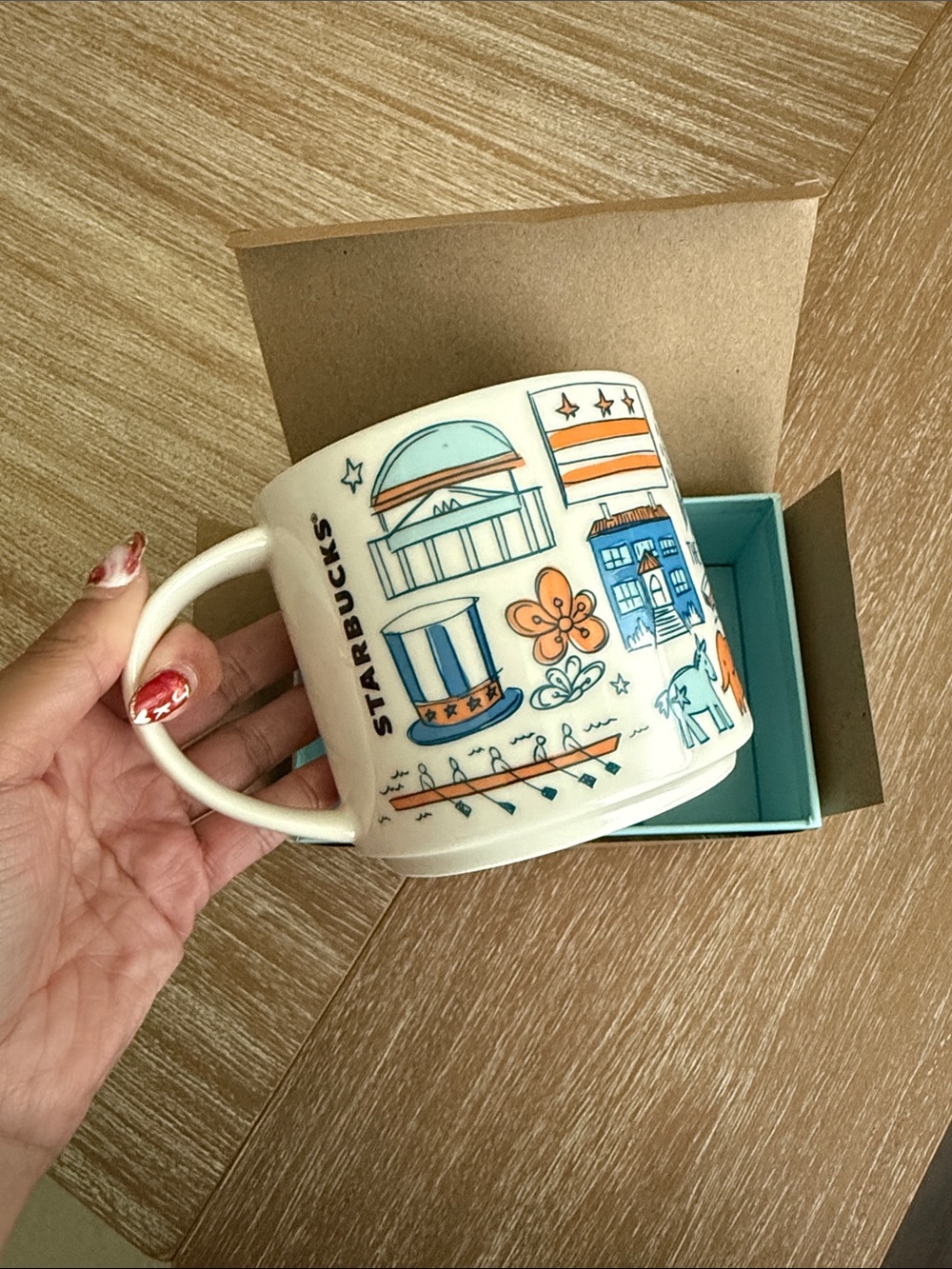 Starbucks Washington, D.C. Mug - White, Blue & Orange - Picture 2 of 4